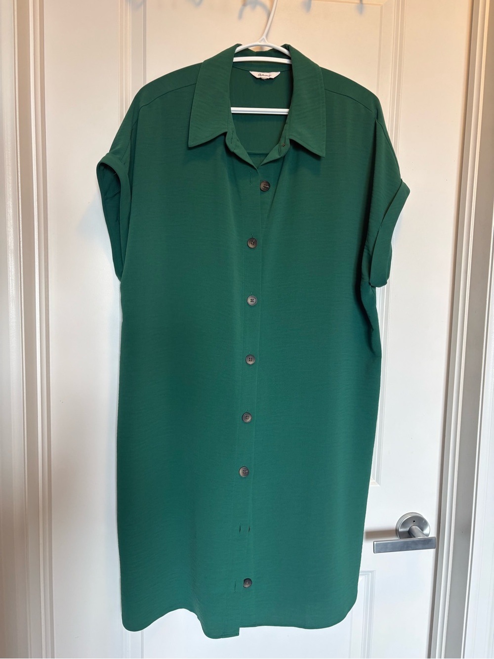 Green Collared Shirt Dress